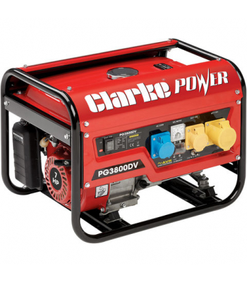 Clarke PG3800DV 3kVA 230V/115V Dual Voltage Petrol Generator