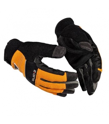 Tuffguyz Guide CPN 6401 Hi-vis PVC Palm Leather Anti-Syringe Gloves - per pair
