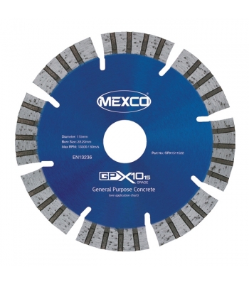 Mexco 115mm Concrete X10 Grade (15mm Segment Height) - GPX1511522