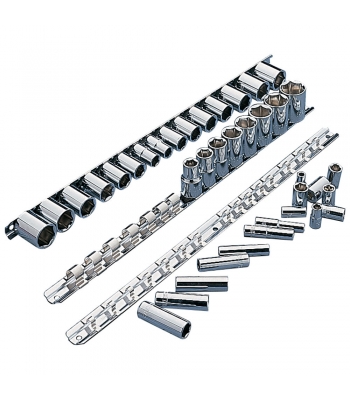 Clarke CHT861 3 Piece Socket Rail Set 1/4 inch , 3/8 inch  and 1/2 inch 