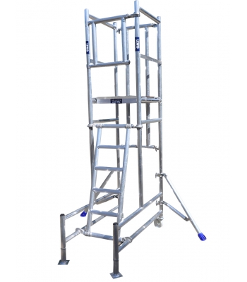Lewis Trade Heavy Duty Aluminium Podium Steps 1.75 Metre Platform Height inc Stabilisers with Detachable Ladder