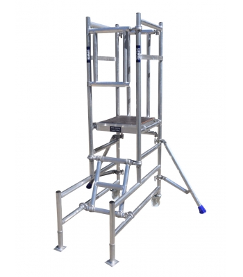 Lewis Trade Heavy Duty Aluminium Podium Steps 1 Metre Platform Height with Detachable Ladder