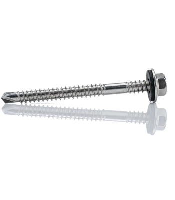 Evolution High Thread Hex Washer Head Self-Drilling Composite Panel Fastener Screws WITH 16mm GALVANISED WASHER- 5.5mm x 80mm - per 100
