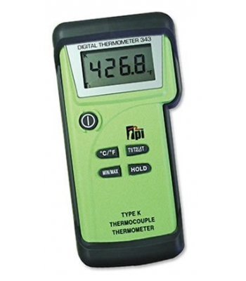 TPI Europe 343 Dual Input K-Type Thermocouple Thermometer with Field Calibration - 343/KIT 1