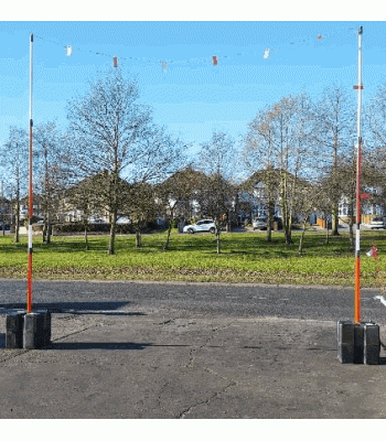 Oakland Safety Goal Post System Complete - 2 Posts, 2 Metal Bases & Bunting