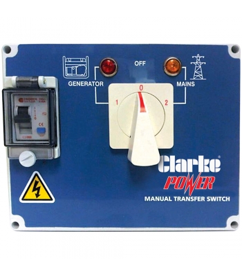Clarke Manual Mains Changeover Switch for KC6 & KC10 Diesel Generators