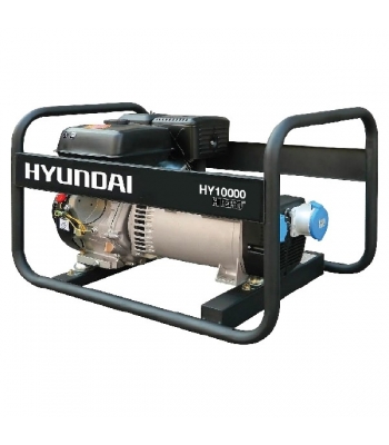Hyundai HY10000 Hire Spec 8Kw / 8.8kVa* Recoil Start Site Petrol Generator (Linz Alternator 115v/230v)