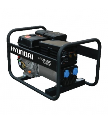 Hyundai HY220DC Hire Spec 4.4Kw / 5.5kVa 150 Amp Recoil Start Site Petrol Welder Generator (Linz Alternator 115v/230v)
