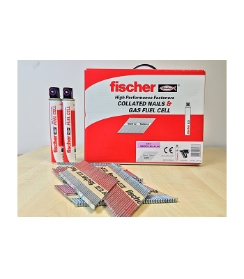 FISCHER 534777 1st Fix Nail 3.1 X 90 Ring Bright (2200 nails, 2 fuel)