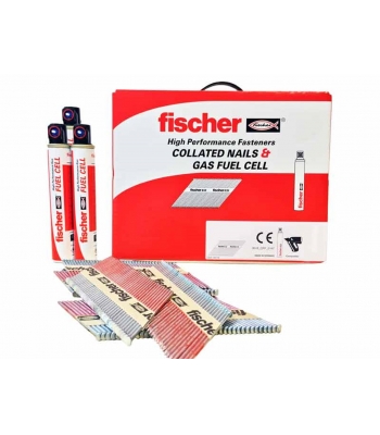 Fischer 534704 1st Fix Nail Pack 2.8 x 63mm Ring Nails Galv Class 1 & 2 (3300 nails, 3 fuel)