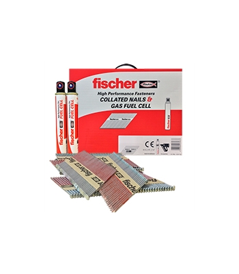 Fischer 534705 1st Fix Nail Pack 3.1 x 63mm Ring Nails Galv Class 1 & 2 (2200 nails, 2 fuel)