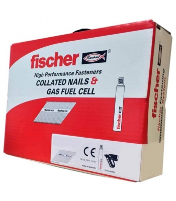 Fischer 534778 1st Fix Nail Pack 2.8 x 63mm Ring Nails Galv Class 1 & 2 (1100 nails, 1 fuel)