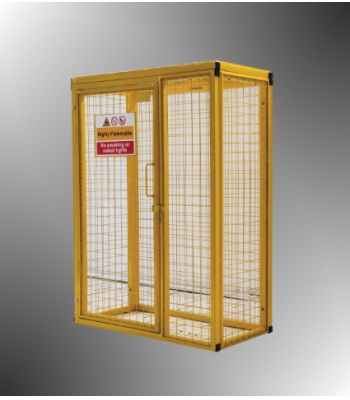 SED Gas Bottle Storage Cage - 1.4m x 1.0m x 0.5m Gas Cage - c/w Highly Flammable Sign
