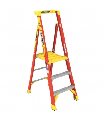 Werner 72003 Fibreglass Podium Stepladder  - 3 Tread