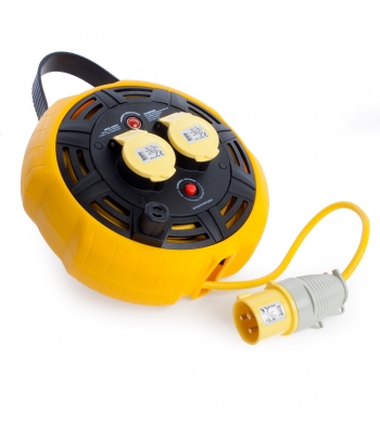 Defender E86530 Light Industrial Cable Reel 15 Metres - 16A 2 Way 1.5mm 110V