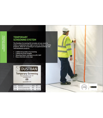 Zipwall Dustban Flame Retardant LPS1207 Heavy Duty Screening 125mu - Code 173152