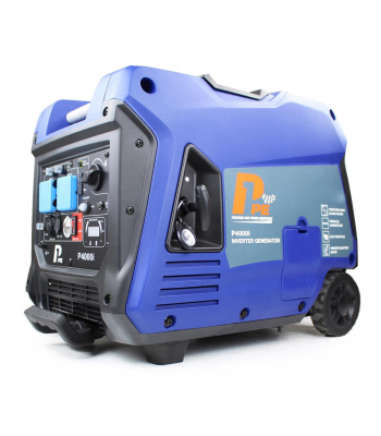 P1 Power P4000i 3800W / 3.8kW Portable Petrol Inverter Generator, Push-button Start, Built-in Wheel Kit, DC & USB Outputs