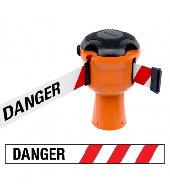 Skipper Retractable Barrier Tape Holder - with 9m Tape - Danger