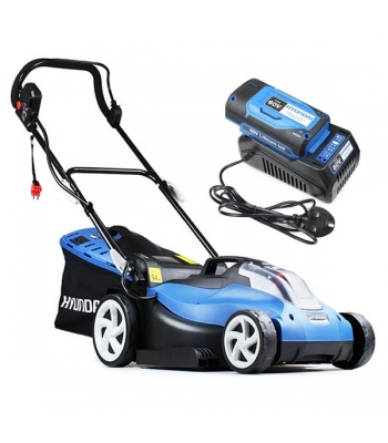Hyundai HYM60LI420 60V Lithium Ion Cordless Battery Powered 420mm Roller Lawn Mower With Battery & Charger - 3 year warranty