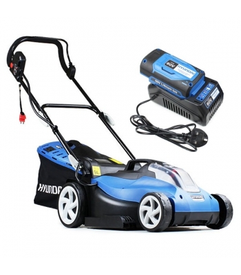 Hyundai HYM60LI420 60V Lithium Ion Cordless Battery Powered 420mm Roller Lawn Mower With Battery & Charger - 3 year warranty