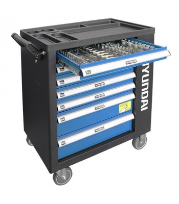 Hyundai HY296 287 Piece 7 Drawer Castor Mounted Roller Tool Chest Cabinet