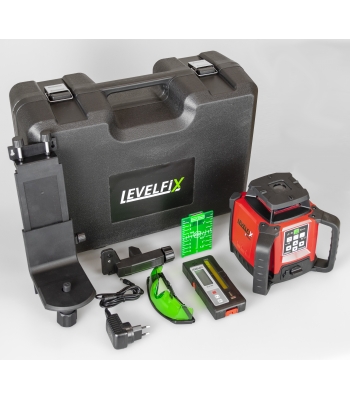 Levelfix 550HVG Horizontal/Vertical Green Beam Rotary Laser with Connect APP (Tripod + Staff Optional)