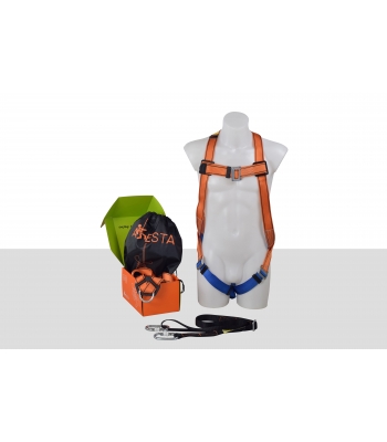 Aresta AK-M01S Restraint Kit (MEWP KIT 1S) Single Point, Standard Black Harness, Adjustable Lanyard in a Pump Bag