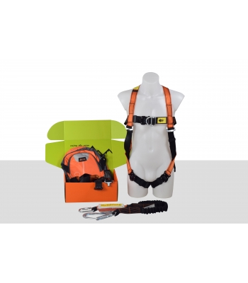 ARESTA AK-S06 Scaffolder Kit 6 - Double Point Harness - Elasticated Webbing Lanyard - Kit Bag
