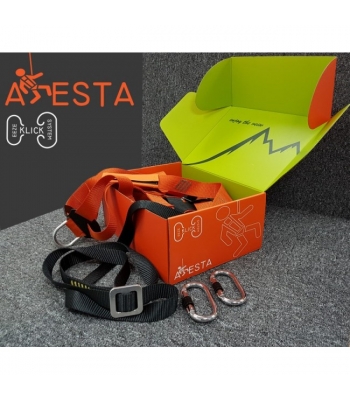 ARESTA AK-M02 MEWP KIT 2 - DOUBLE POINT HARNESS - 2M ADJUSTABLE WEBBING LANYARD - SCREWGATE CARABINER X2