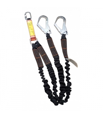 Aresta AR-03701/18 Twin Elasticated Webbing lanyard With Scaffhook 1.8M