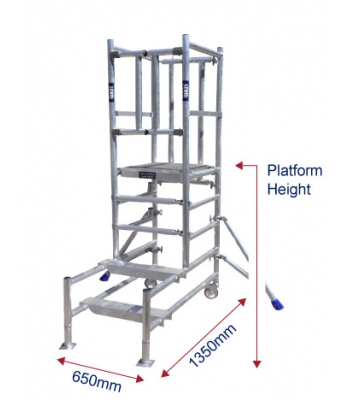 Lewis LPOD075 Industrial All-In-One Podium with Standard Gate & Built in Steps - 0.75m Platform Height