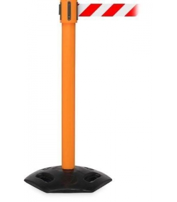 Queue WeatherMaster 335 Retractable Belt Barrier - Orange Post