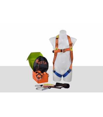 Aresta AK-SO2S Fall Arrest Kit (Scaffold Kit 2S) Double Point, Standard Buckle Harness, 2m Single Lanyard in a Pump Bag