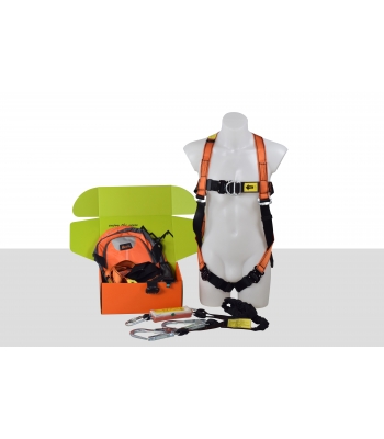 ARESTA AK-S08 Fall Arrest Kit (Scaffold Kit 8) - Double Point - EEZE KLICK SYSTEM harness, 2m Double Lanyard in a back pack