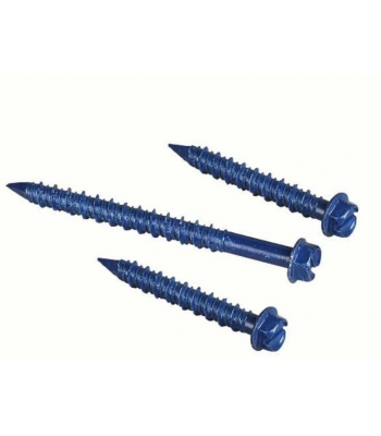 6.3 x 125mm Masonry Screws with Slotted Hex Washer Head - Box of 100