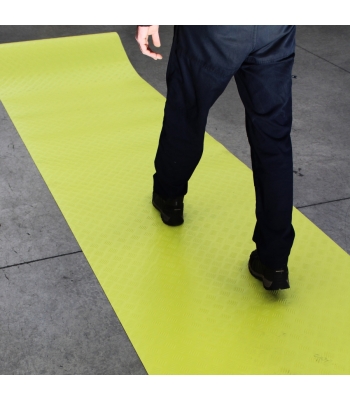 YELLOW HI-VIS PVC ANTI SLIP MATTING 'For Safe Walkways' 10M X 1M X 2MM - Code PRCHY2