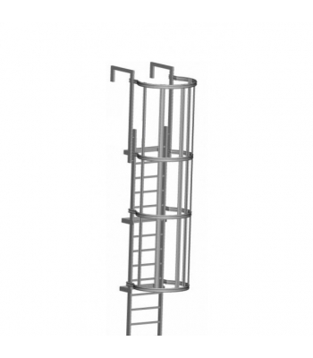 Zarges Fixed Roof Ladder - Roof Access with Hoop - Galvanised or Aluminium
