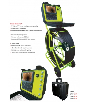 C75 Drain Cam - CCTV Drain Inspection Camera Full System