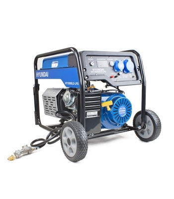 Hyundai HY10000LE-LPG 7.0kW/8.75kVA* Recoil & Electric Start Dual Fuel Site Petrol/LPG Generator