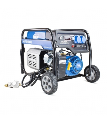 Hyundai HY3800LE-LPG 3.2kW / 4.00kVa* Electric Start Dual Fuel Site Petrol Generator