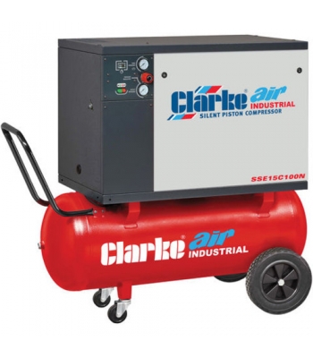 Clarke SSE15C100N 3HP 100L Low Noise Piston Air Compressor