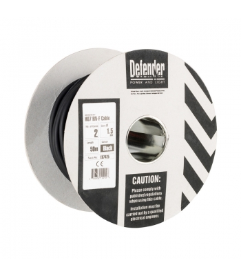 Defender 50M 1.5mm 2 Core 110V / 240V Rubber Cable