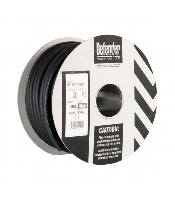 Defender 50M 2.5mm 3 Core 110V / 240V Rubber Cable