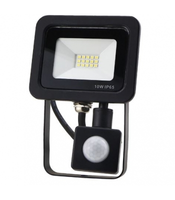 Red Arrow 10W SMD AC FLOODLIGHT PIR - 3100K - BLACK