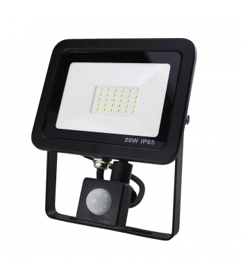 Red Arrow FLAC20BPIR 20W LED Black AC Driverless PIR Floodlight 6000k