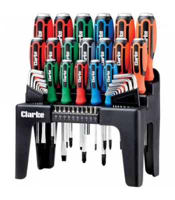 Clarke PRO407 44 Piece Hammer Through Screwdriver & Bit Set - 1700813
