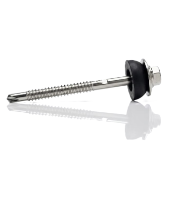 Evolution 6.3 x 130mm A2 Stainless Steel Gash Point Fibre Cement Board Screw c/w Baz Washer per 50 - A2SSDH6.3-130-GP