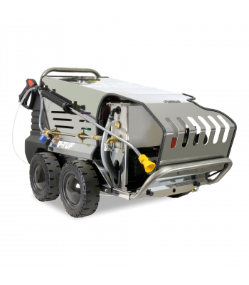 V-Tuf 240v MOBILE HOT PRESSURE WASHER 100 BAR @ 12L/M. ALL STAINLESS COVER HIGH PRESSURE CHEMICAL - Rapid M VTS 240v