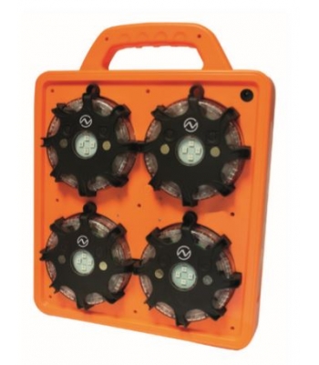 Nightsearcher Pulsar Max  - Fast Deployment High Powered Sequential Rechargeable LED Hazard Lights - Code NSPULSARMAX8-FD - Optional Cone Mount - Per 8