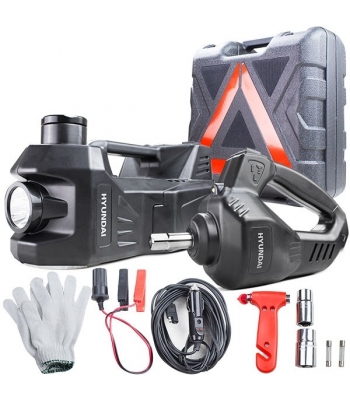Hyundai HYEJ-300K 12V 4 IN 1 Electric 3 Tonne Hydraulic Floor Jack with Tyre Inflator Pump & Electric Impact Wrench